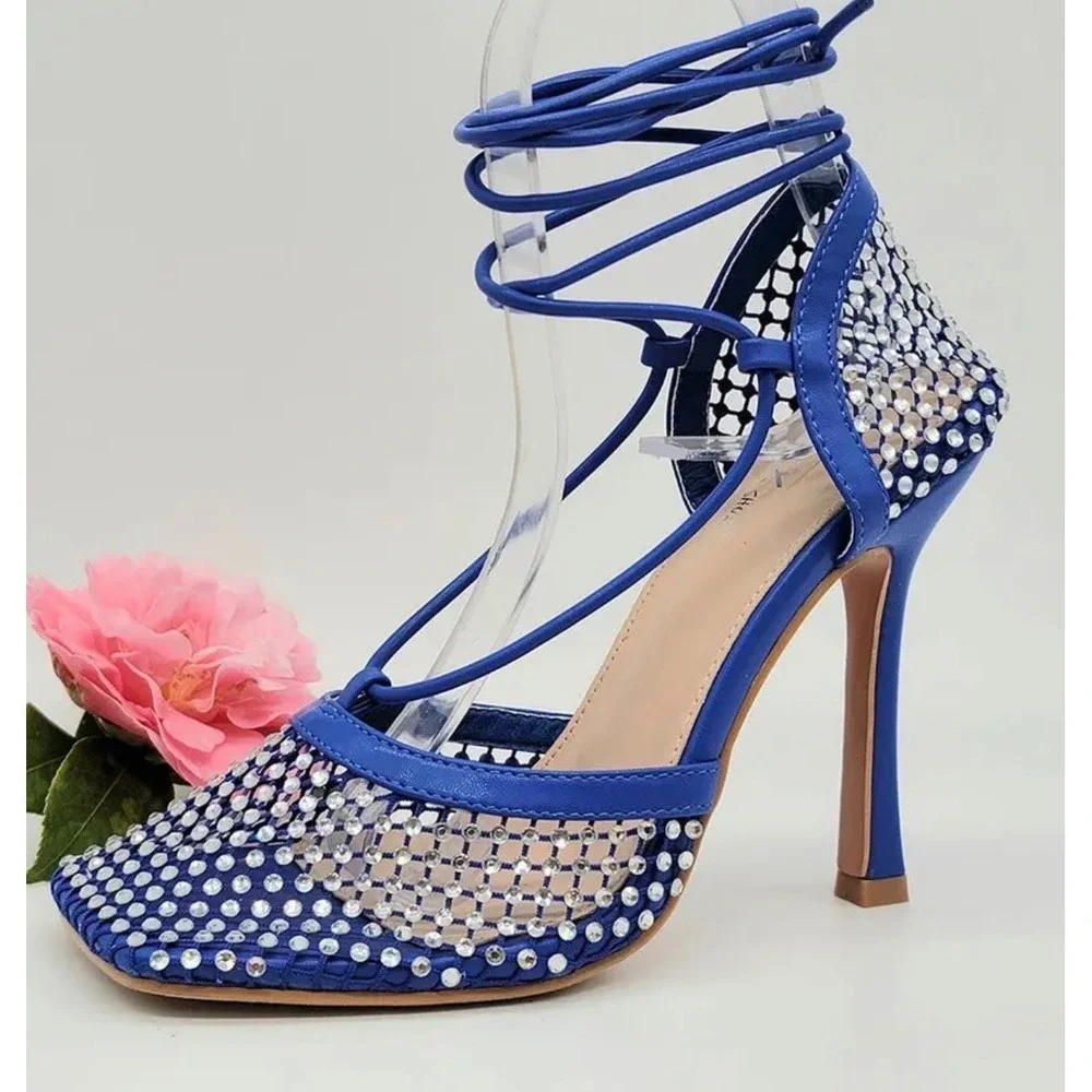Mixx Shuz Rosalyn Blue Rhinestone Mesh DO NOT BUY / NOT AVAILABLE